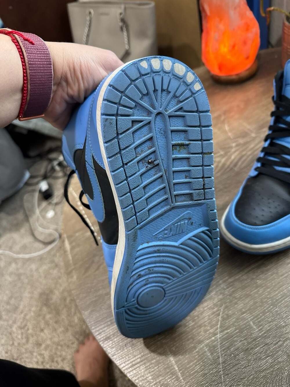 Air Jordan 1 Mid University Blue Black DQ8426-401 Size 11.5 - Picture 4 of 16